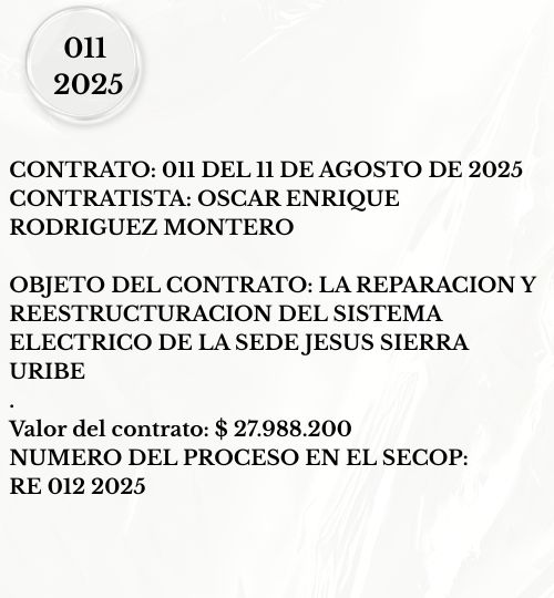 SECOP: RE 012 2025